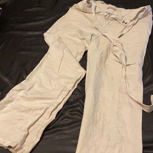 Wide leg cream pants